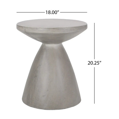 Outdoor / Indoor lightweight concrete side table gray, pedestal base by HouseOfZazla on Tampa Home & Garden Store