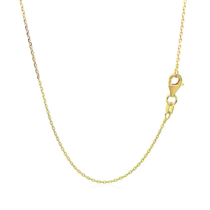 Cable chain necklace 14k yellow gold diamond-cut links 0.8mm with lobster clasp by Bids.com on Tampa Home & Garden Store