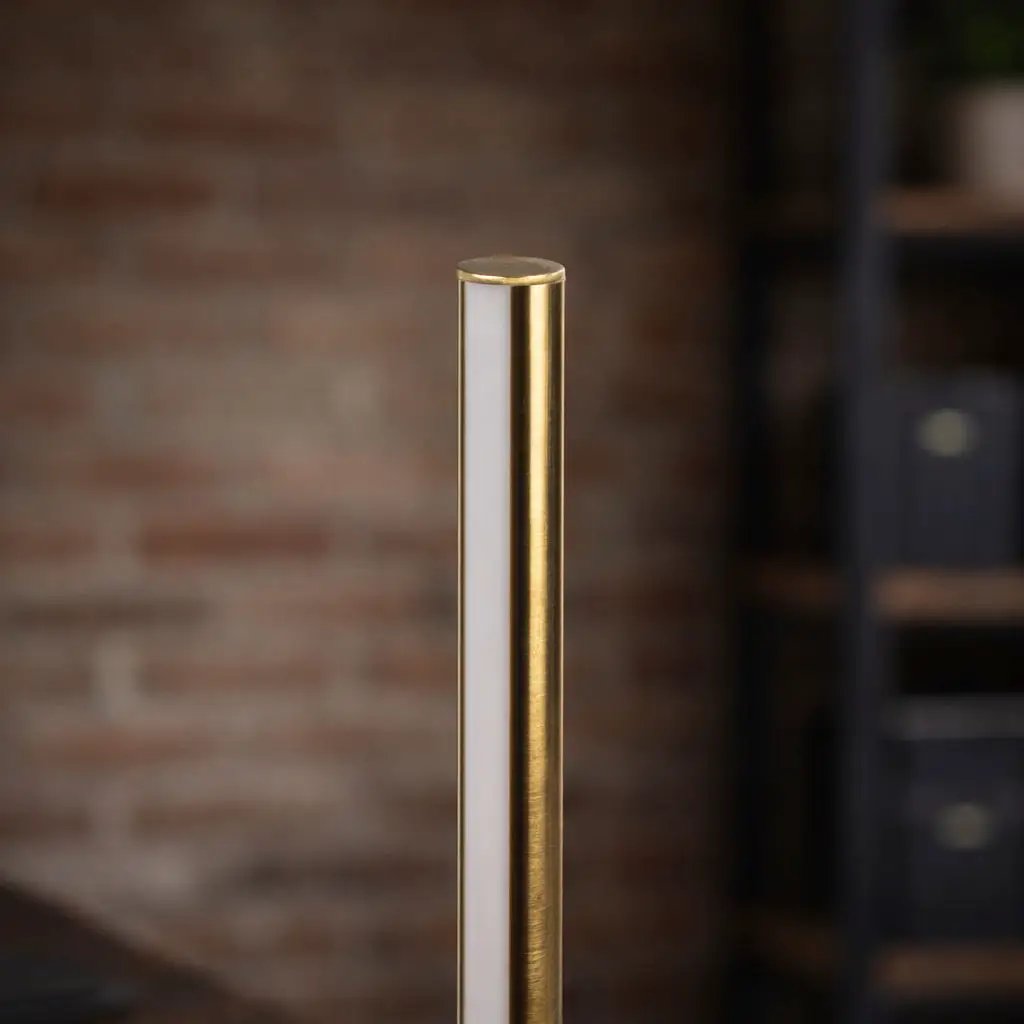 Dimond LED table lamp with on/off switch, gold metal pillar and white diffuser on Tampa Home & Garden Store