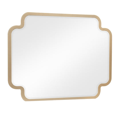 Lexington Bedroom Mirror beige wall mirror with gold-tone frame on Tampa Home & Garden Store