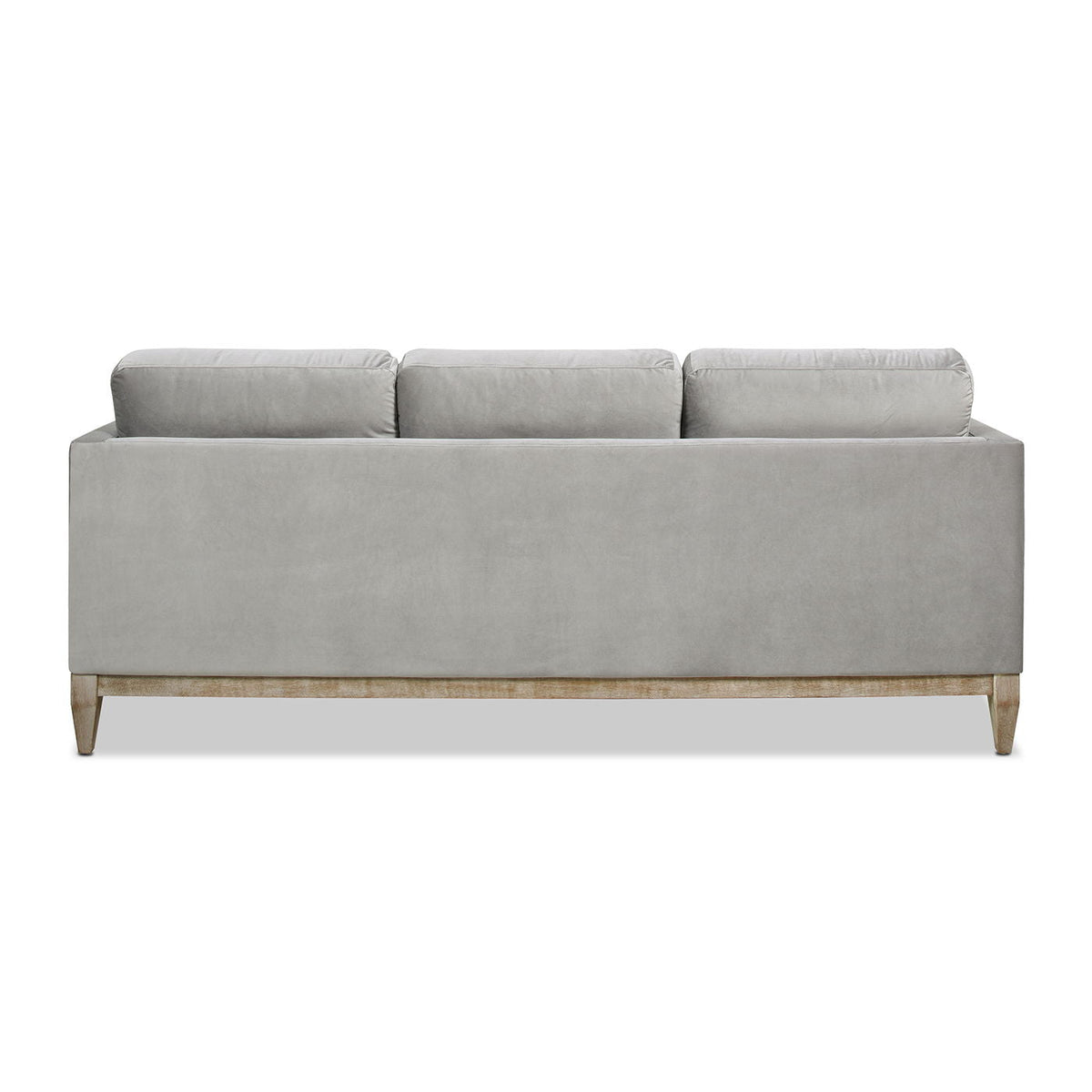 Knox Modern Farmhouse Sofa gray fabric stationary sofa by HouseOfZazla with 3 back cushions on Tampa Home & Garden Store