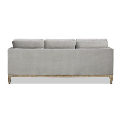 Knox Modern Farmhouse Sofa gray fabric stationary sofa by HouseOfZazla with 3 back cushions on Tampa Home & Garden Store