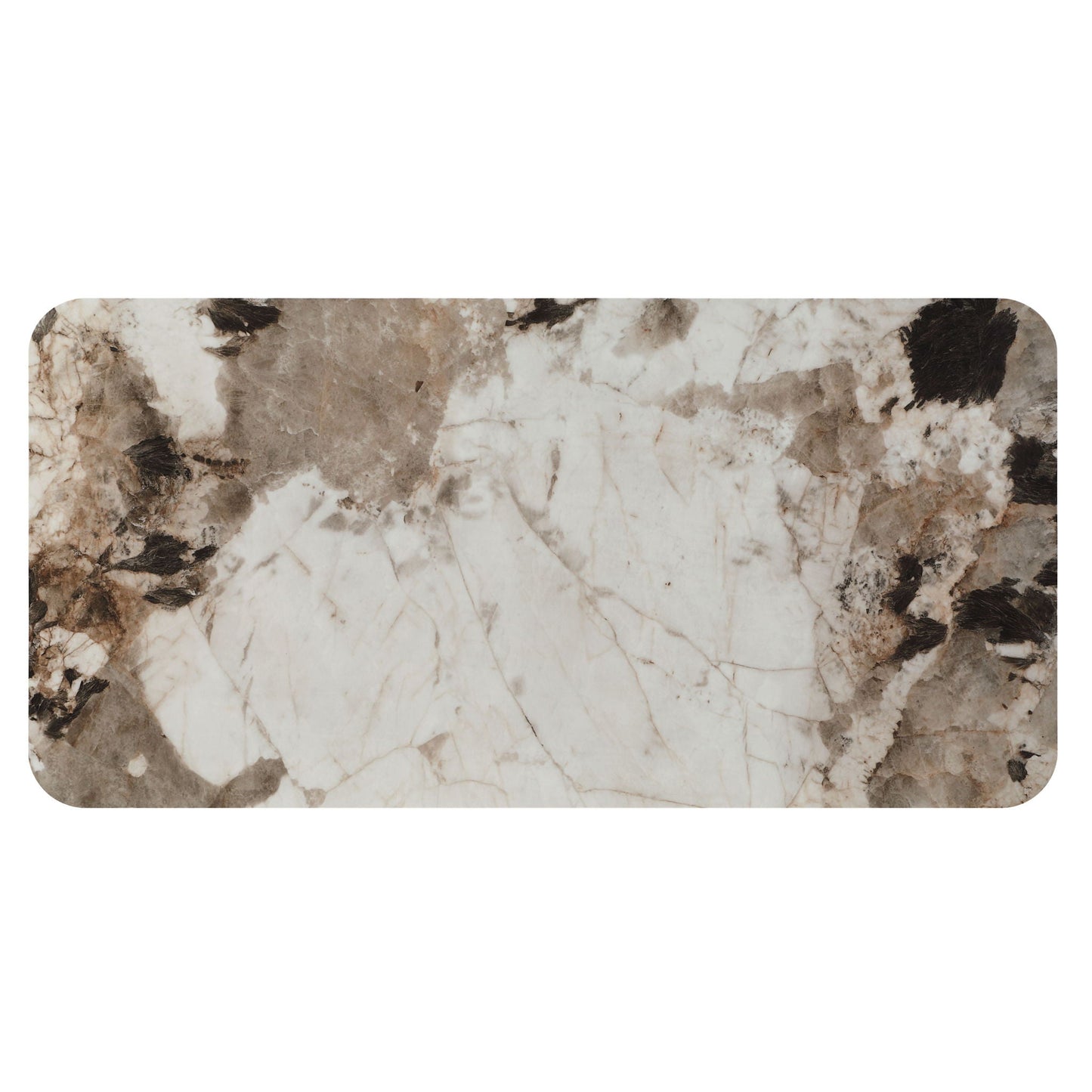 Willene ceramic top dining table walnut with marble-look surface and rounded corners on Tampa Home & Garden Store