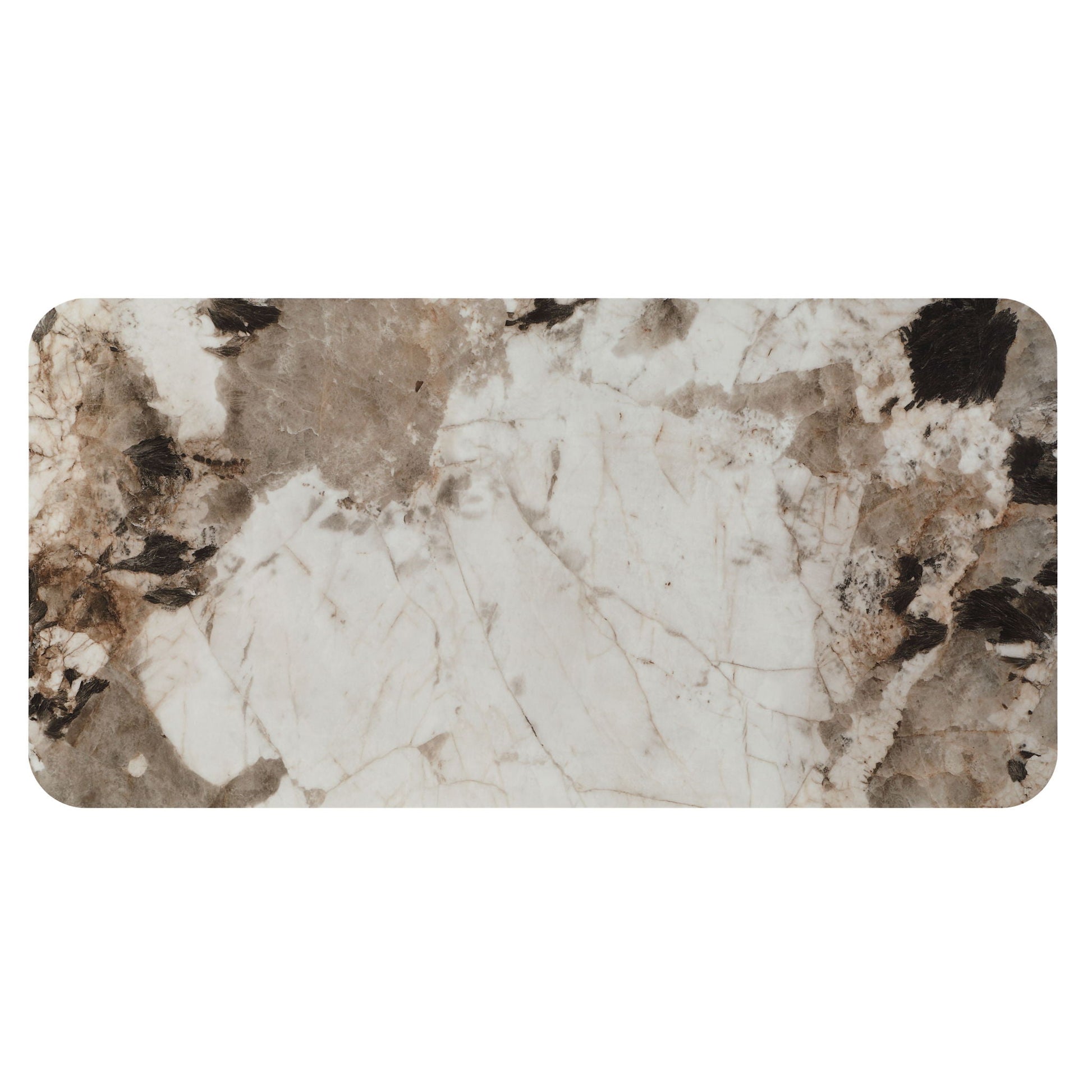 Willene ceramic top dining table walnut with marble-look surface and rounded corners on Tampa Home & Garden Store