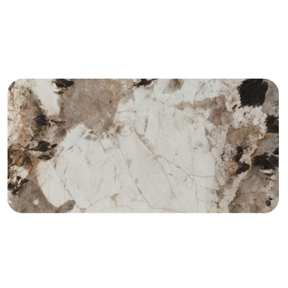 Willene ceramic top dining table walnut with marble-look surface and rounded corners on Tampa Home & Garden Store
