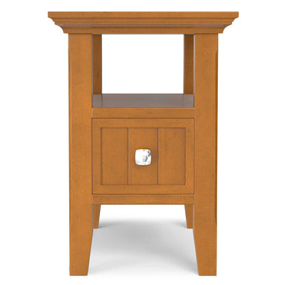 Acadian End Table With Drawer orange wood finish with open shelf by Unique Piece Furniture on Tampa Home & Garden Store