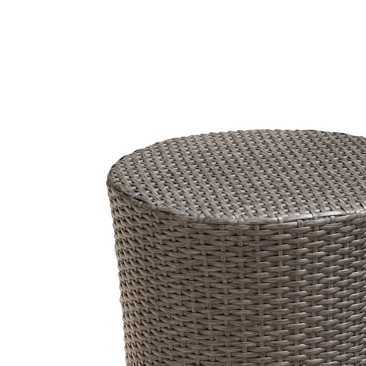 Keaton Barrel Side Table gray durable rattan weave HouseOfZazla on Tampa Home & Garden Store