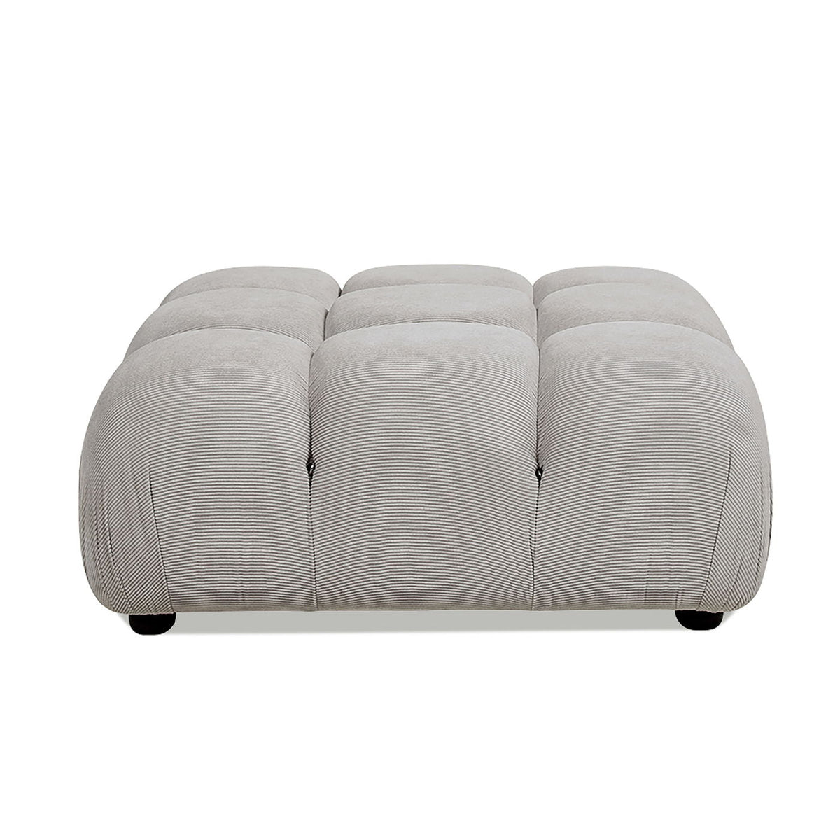 Bubble Modular Cocktail Ottoman in light gray striped fabric, high-density foam ottoman on Tampa Home & Garden Store