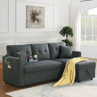 Sectional Sofa Bed L Shaped Sofa with USB Port