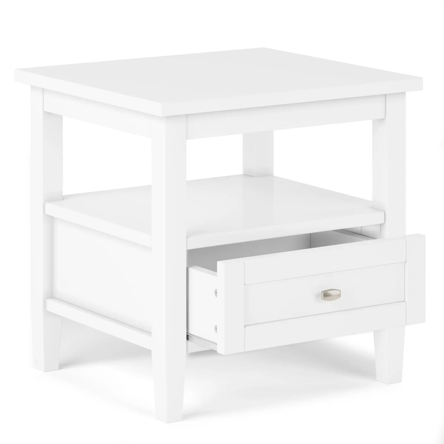 White Warm Shaker coffee table with drawer and open shelves by Unique Piece Furniture on Tampa Home & Garden Store