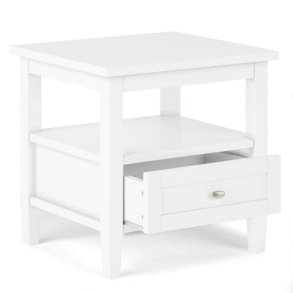 White Warm Shaker coffee table with drawer and open shelves by Unique Piece Furniture on Tampa Home & Garden Store