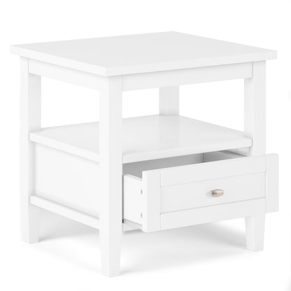 Warm Shaker coffee table with drawer and shelf in white finish on Tampa Home & Garden Store