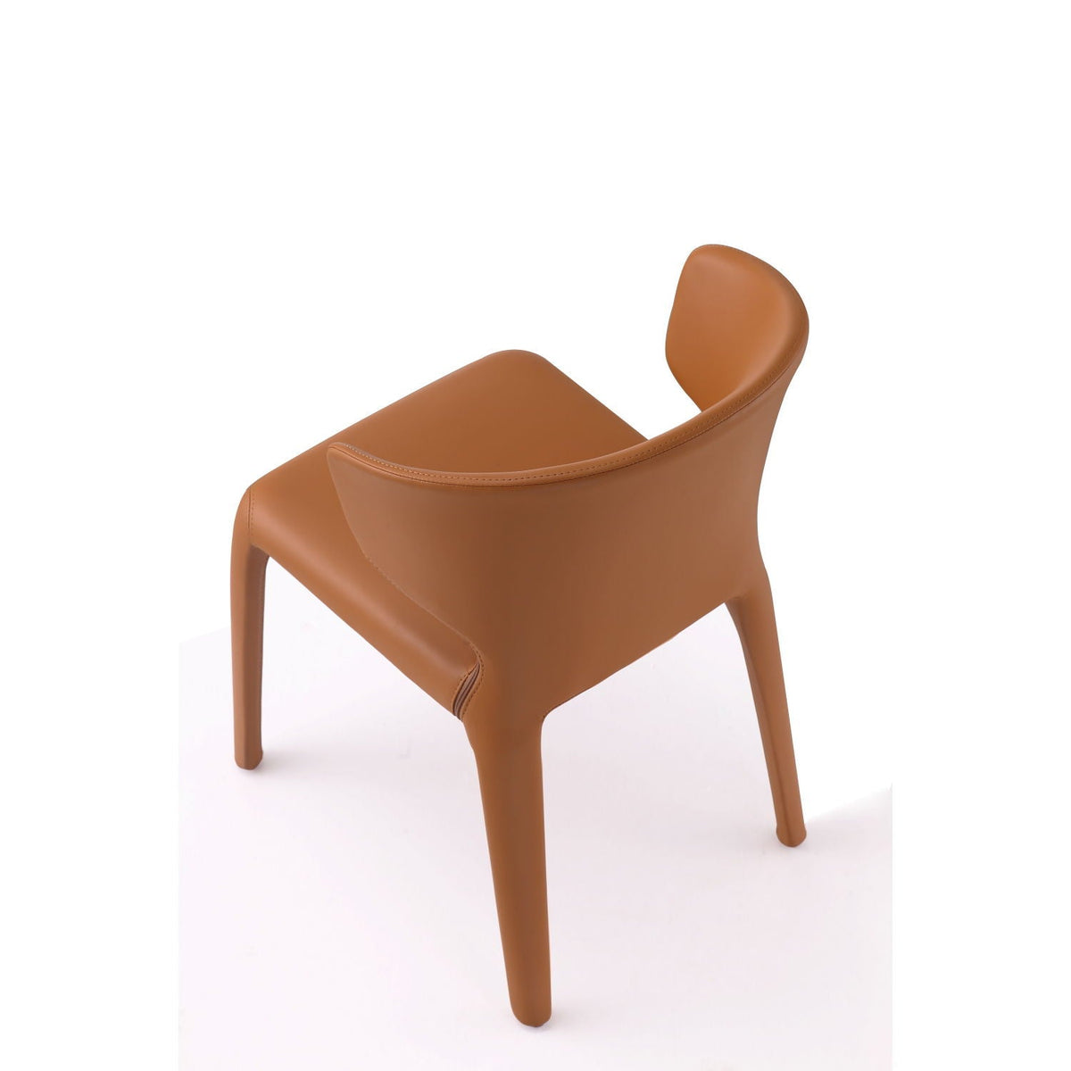 Conrad dining chair set of 2 tan faux leather with curved back and metal frame HouseOfZazla on Tampa Home & Garden Store