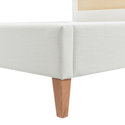Haley Resin Wicker Upholstered Platform Bed