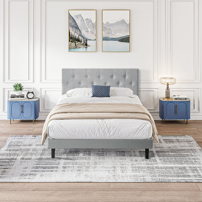 Modern Upholstered Bed Frame with Headboard