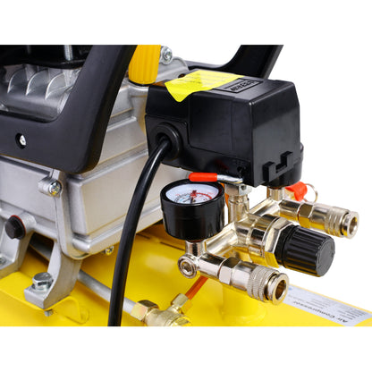 4.5HP portable 13-gallon oil-lubricated air compressor tank HouseOfZazla with yellow base on Tampa Home & Garden Store
