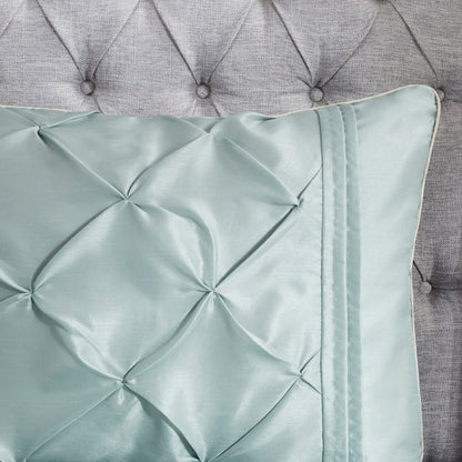 7 Piece Tufted Seafoam Comforter Set and a Cal King
