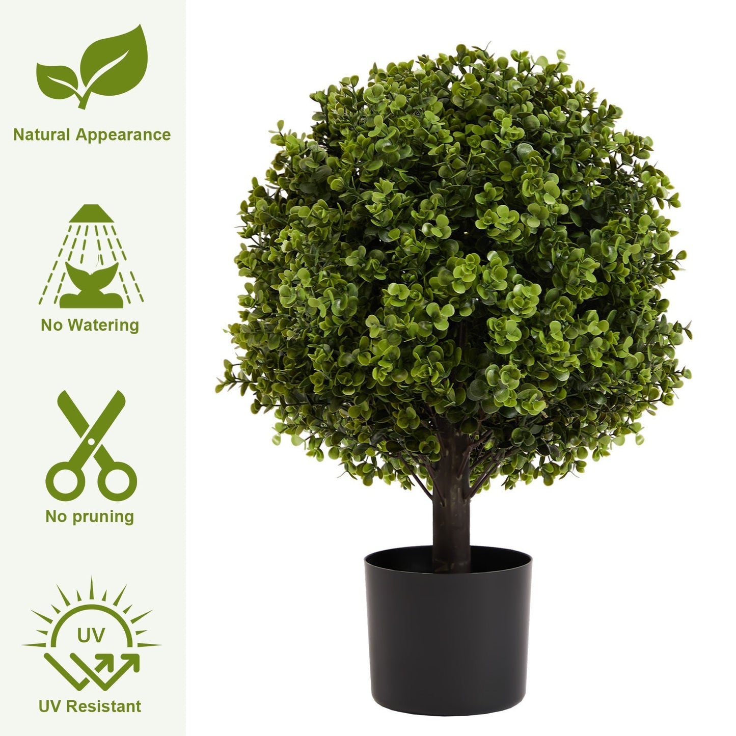 22in boxwood ball topiary set of 2 in black pots artificial shrub by HouseOfZazla on Tampa Home & Garden Store