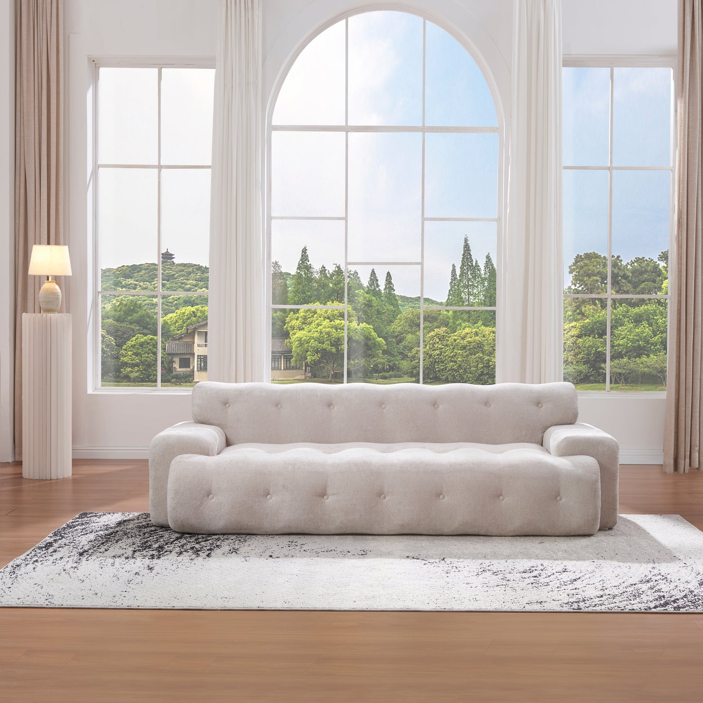 Cloud Chenille Sofa and Button Tufted Design