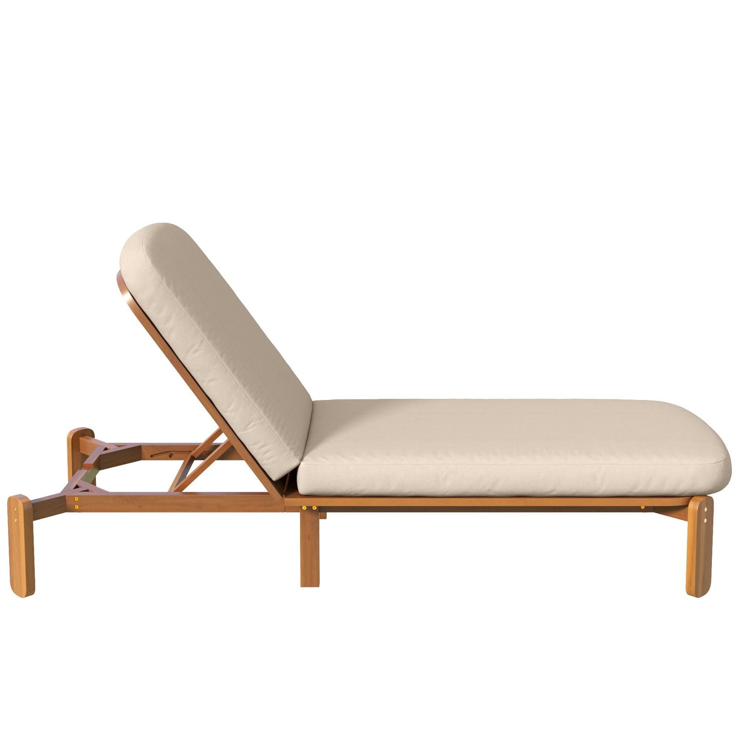 HouseOfZazla outdoor chaise lounge with adjustable backrest and beige cushions, frame on Tampa Home & Garden Store
