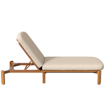 HouseOfZazla outdoor chaise lounge with adjustable backrest and beige cushions, frame on Tampa Home & Garden Store