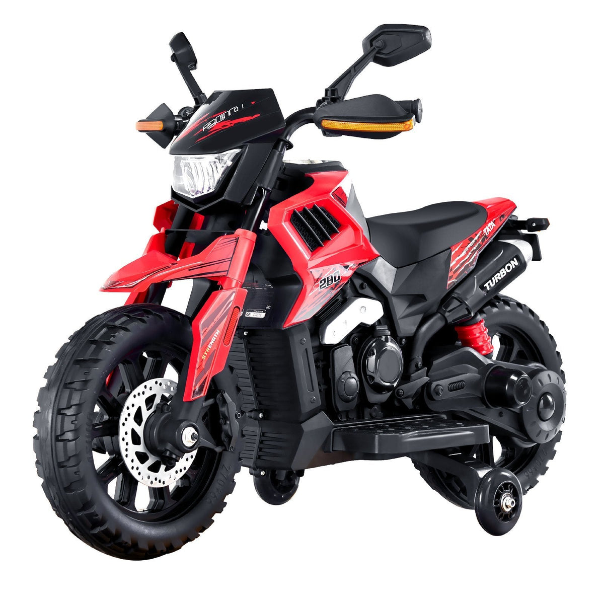 Kids' 12V Electric Ride-On Motorcycle red and black with LED lights by UpTrend Deals on Tampa Home & Garden Store
