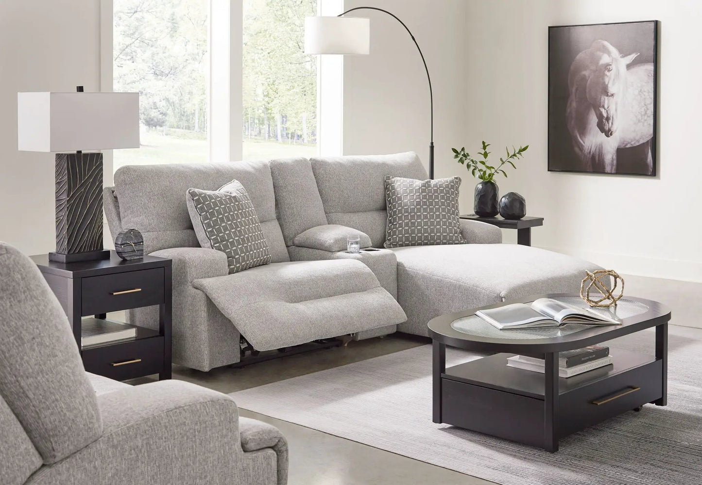Acklen Place Power Reclining Sectional Pewter