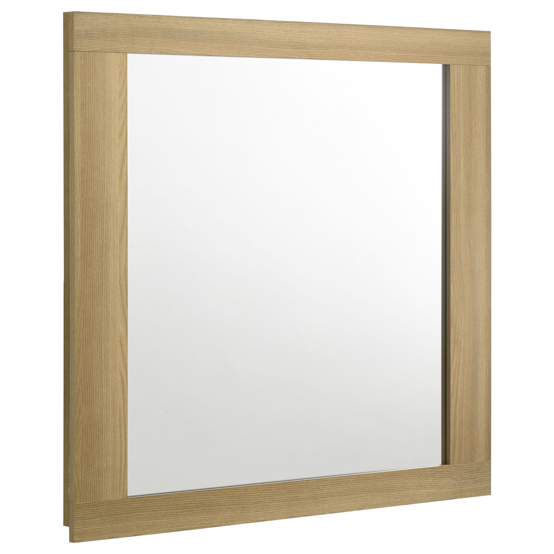 Lincoln Bedroom Set with LED Headboard, light oak framed mirror panel on Tampa Home & Garden Store
