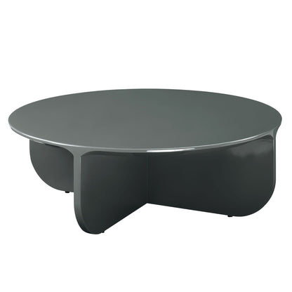Modern Aesthetic Coffee Table with Spacious Surface in dark green, glossy top and curved legs on Tampa Home & Garden Store