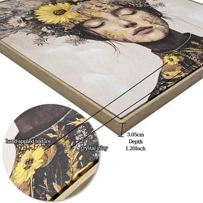 Canvas art Beauty Lady Wall Art Floral by Unique Piece Furniture Ginger with yellow flowers on Tampa Home & Garden Store