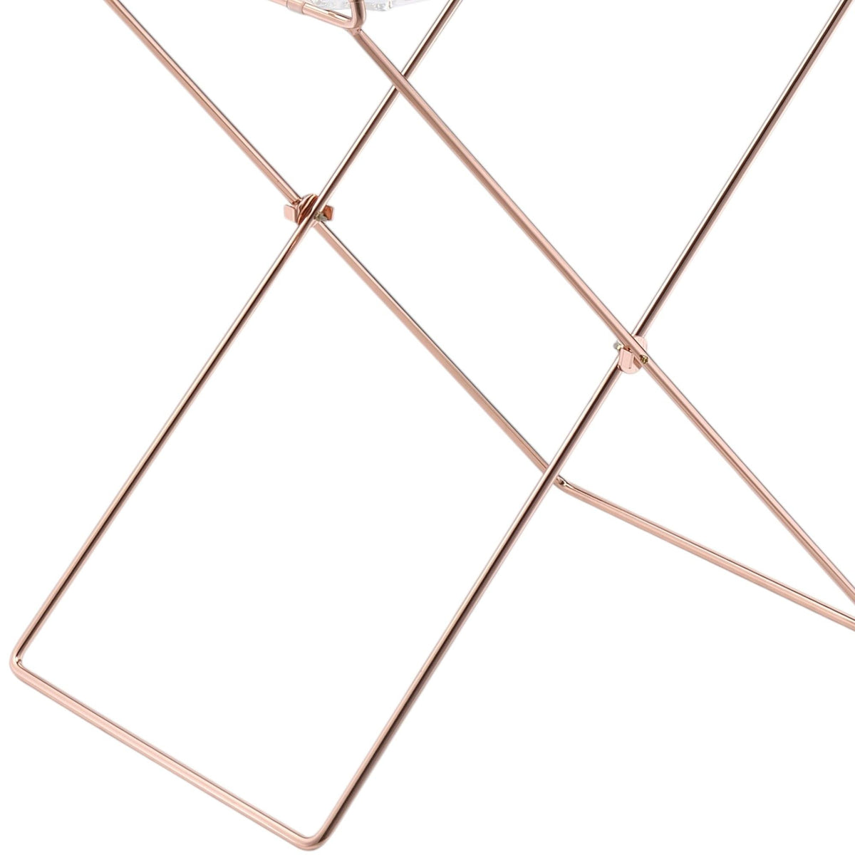 Clear acrylic tray table with removable top, rose-gold crisscross X-frame by HouseOfZazla on Tampa Home & Garden Store