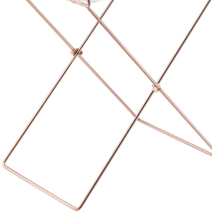 Clear acrylic tray table with removable top, rose-gold crisscross X-frame by HouseOfZazla on Tampa Home & Garden Store
