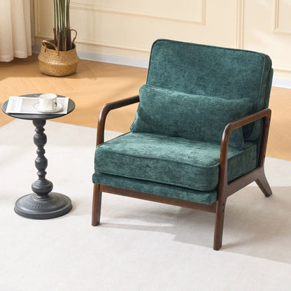 Upholstered Living Room Chair With Lumbar Cushion