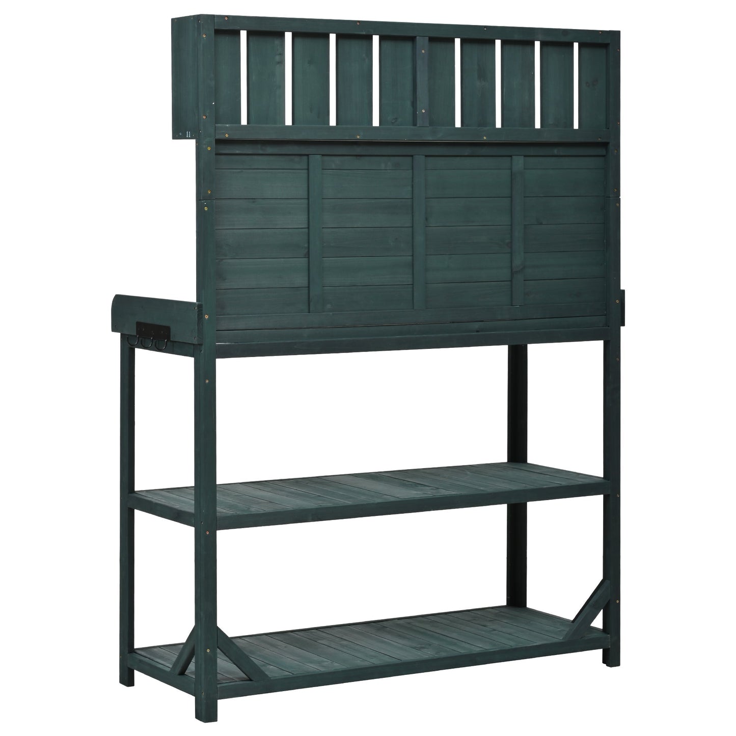 TOPMAX 65in wooden farmhouse outdoor potting bench teal finish rustic workstation on Tampa Home & Garden Store