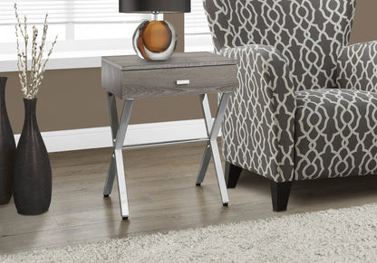 Accent Side X Table Storage Drawer Modern