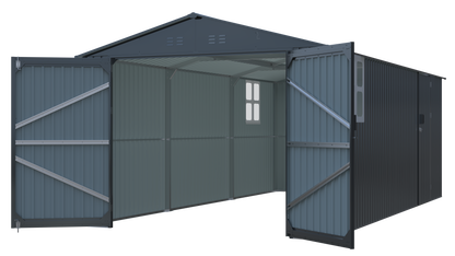 Heavy Duty Outdoor Steel Shed and Double Doors