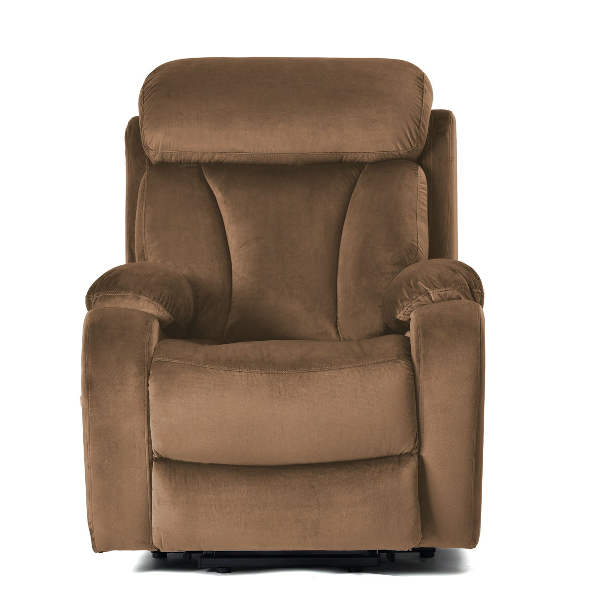 Lift chair recliner brown cashmere fabric with padded headrest and arms by HouseOfZazla on Tampa Home & Garden Store