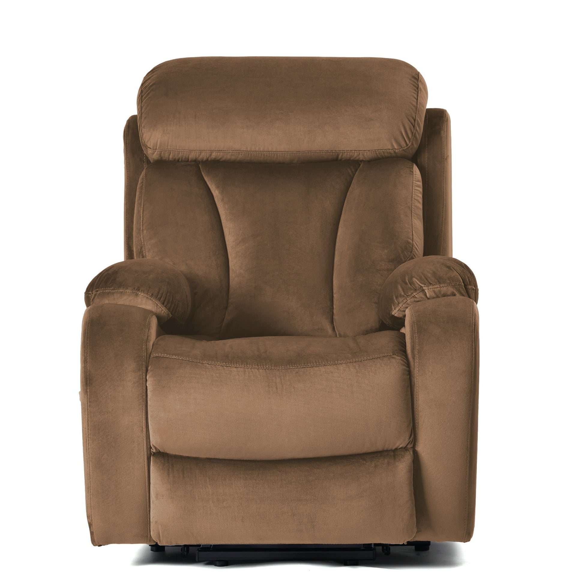 Lift chair recliner brown cashmere fabric with padded headrest and arms by HouseOfZazla on Tampa Home & Garden Store