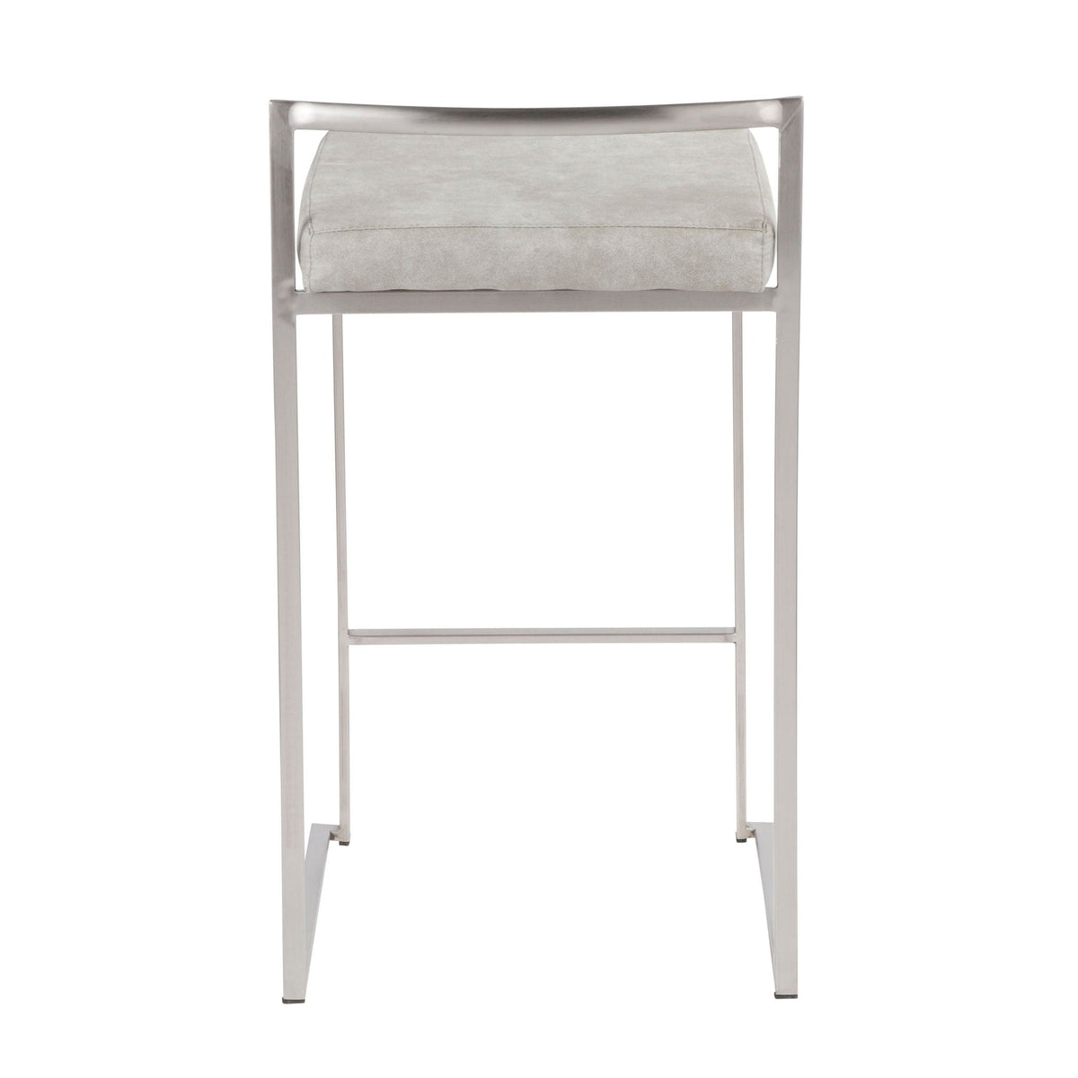 Contemporary Stackable Counter Stool with padded gray seat brushed metal frame HouseOfZazla on Tampa Home & Garden Store