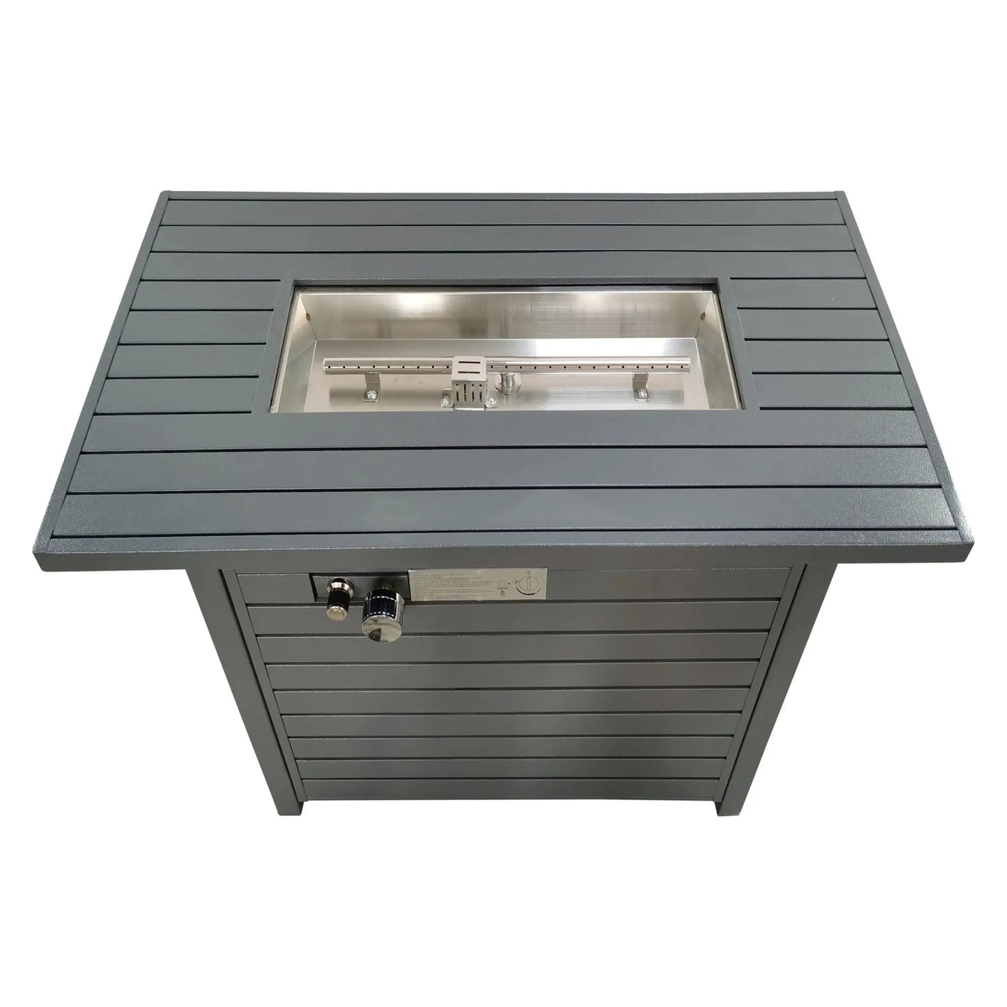 Propane Outdoor Fire Pit Table With Lid Gray