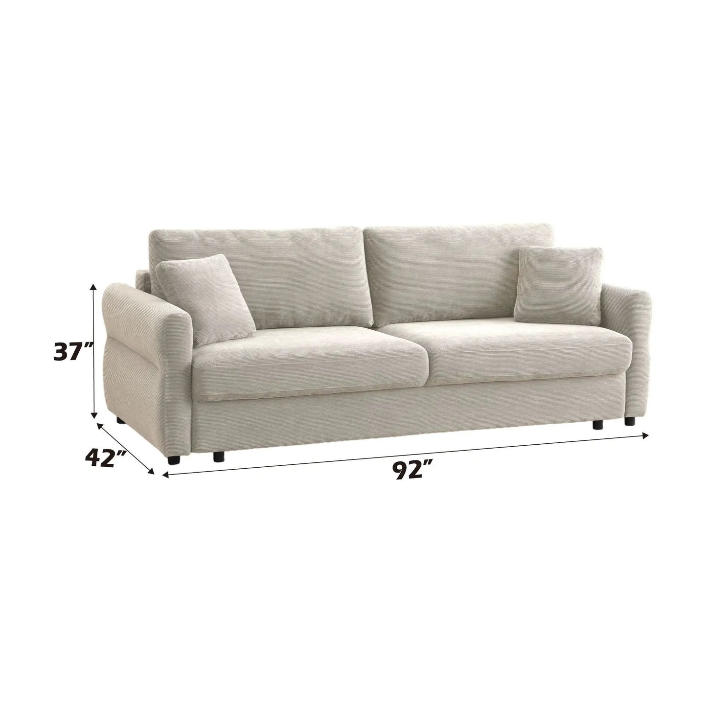 Haran pull-out sleeper sofa with storage in beige fabric by Unique Piece Furniture on Tampa Home & Garden Store