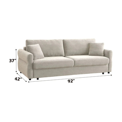 Haran pull-out sleeper sofa with storage in beige fabric by Unique Piece Furniture on Tampa Home & Garden Store