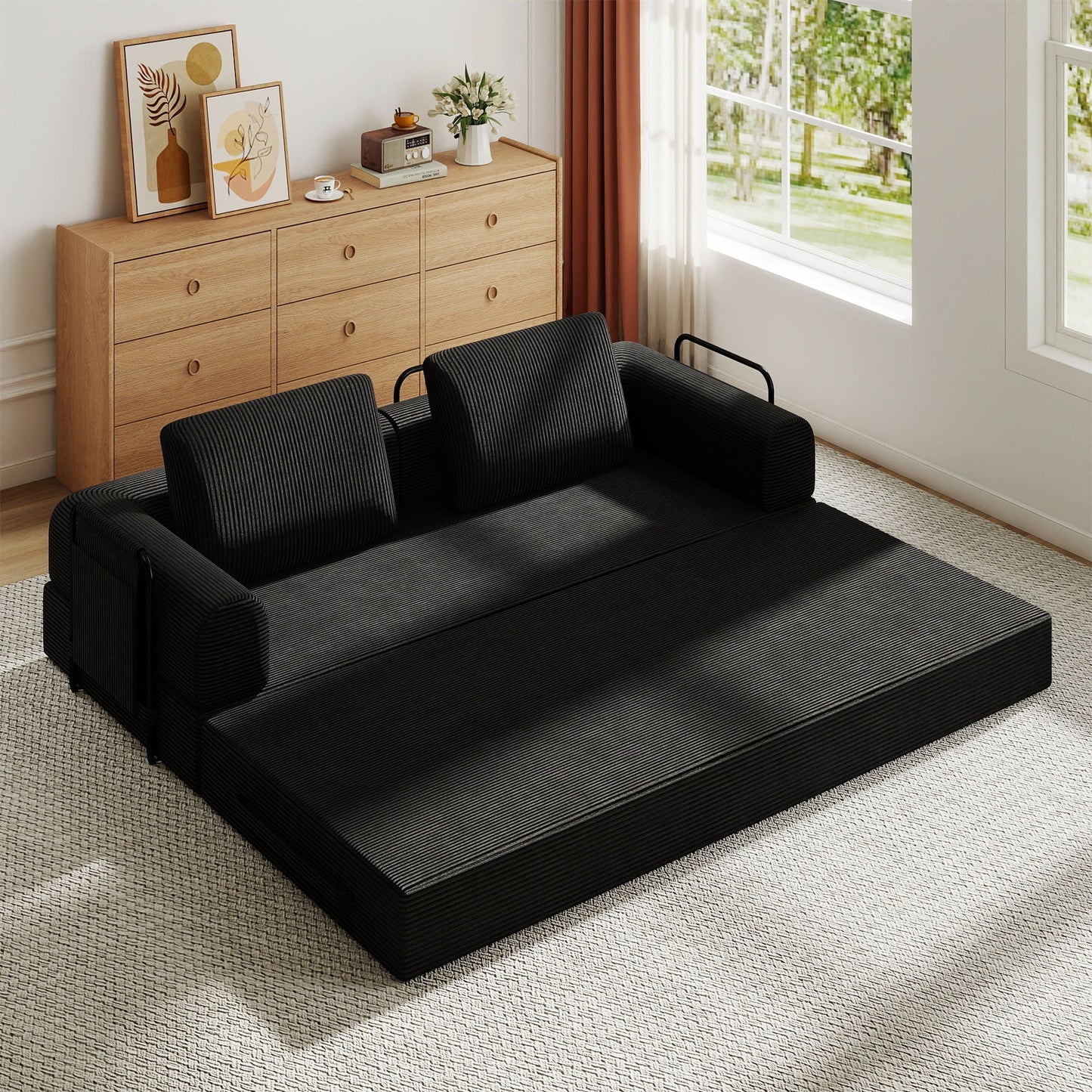 Premium Convertible Sofa And Cylindrical Pillow