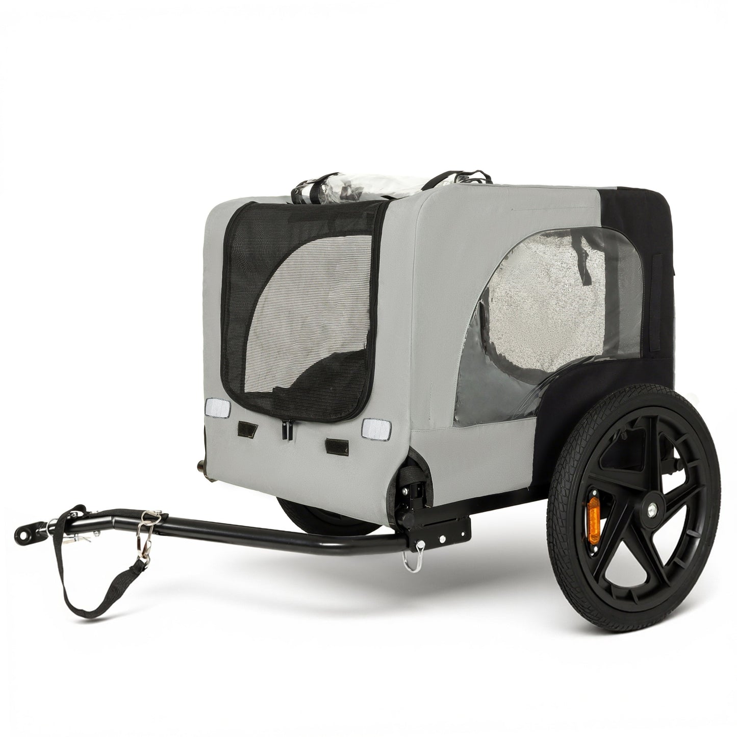 Outdoor heavy-duty collapsible pet bike trailer by HouseOfZazla, gray fabric, 16-inch wheels on Tampa Home & Garden Store