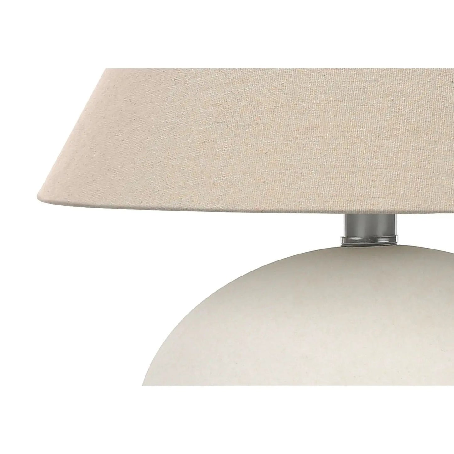 Table lamp contemporary cream fabric shade with metal stem on Tampa Home & Garden Store
