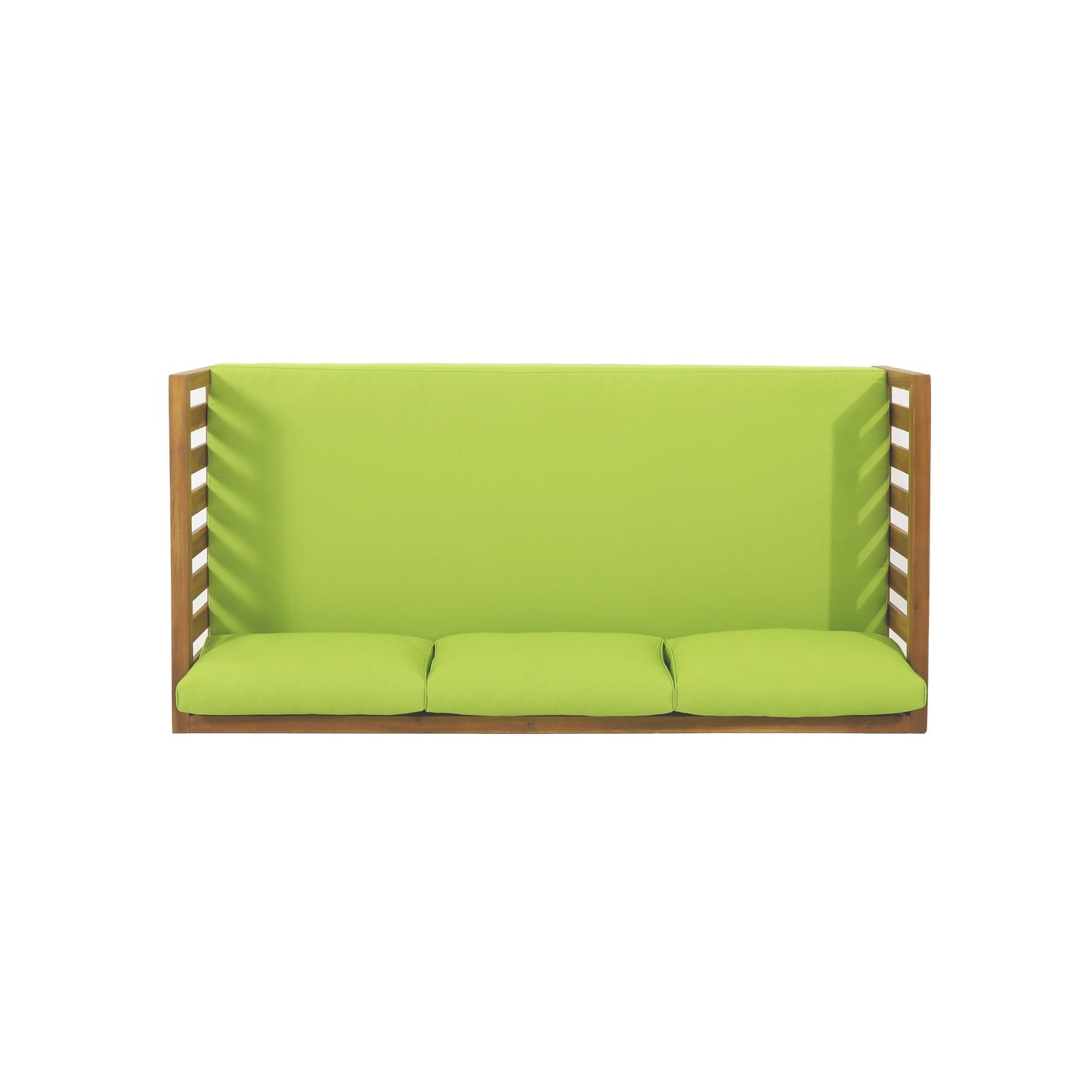 Claremont 3 Seater Daybed in teak acacia with lime cushions by HouseOfZazla on Tampa Home & Garden Store