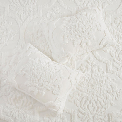 Off White Tufted Cotton King Comforter Set