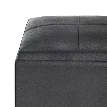Rockwood Upholstered Cube Ottoman with Tray