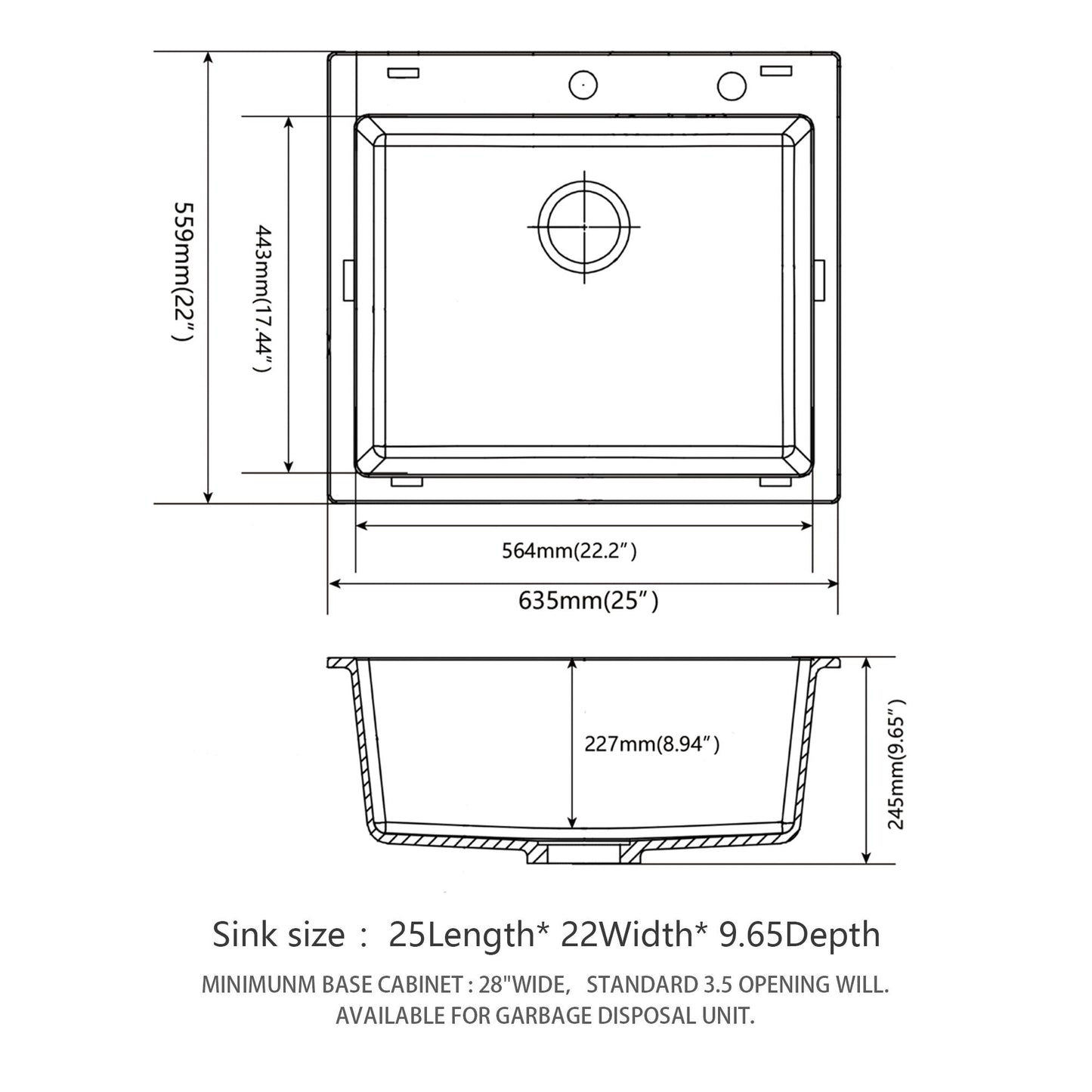 Quartz and Granite Composite Kitchen Sink