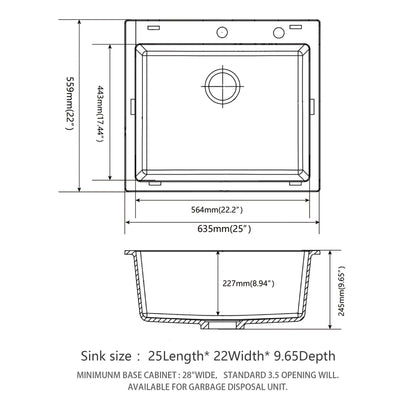 Quartz and Granite Composite Kitchen Sink